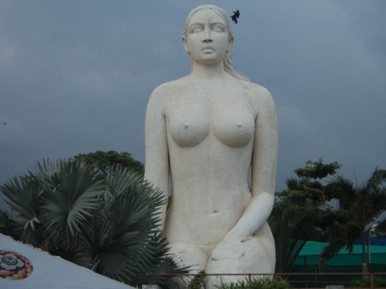 The mermaid (jalakanyaka) statue at Kollam beach